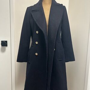 Vince Camuto Black Double-Breasted Pea Coat